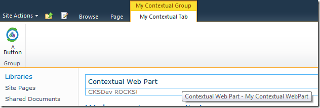 A custom Contextual Web Part