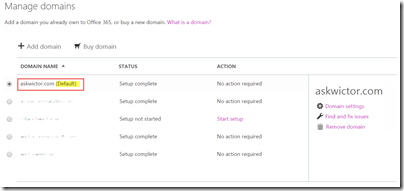Default Domain in Office 365
