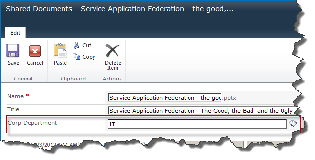 Site Column with remote MMS