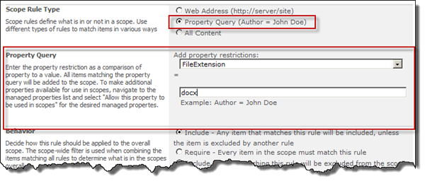 On Premise Search Scope