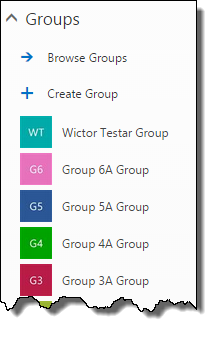 Groups in the Web UI