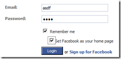 Facebook login