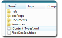 Content of the XPS specification document.