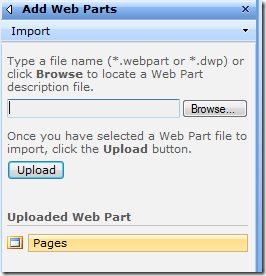 One Web Part imported
