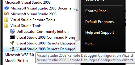 the microsoft visual studio remote debugging monitor