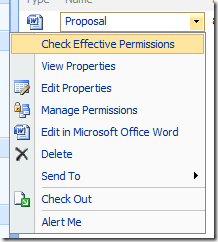 Check Effective Permissions on a document