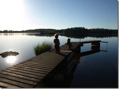 My daughters at our summer house