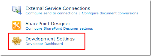 Developer Dashboard configuration in Central Administration