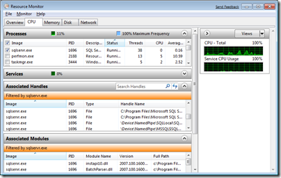 Resource Monitor in Windows 7