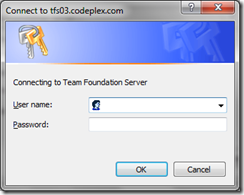 TFS Connect dialog