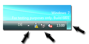 Windows 7 M3 Notification Area