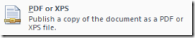 Save as PDF or XPS in Microsoft Office 2007